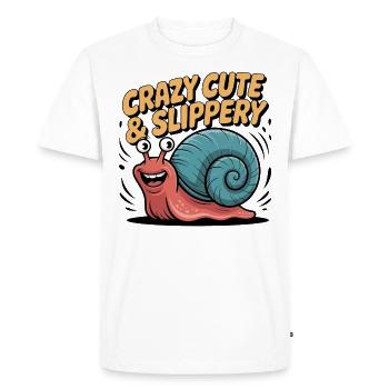 Crazy cute & slippery Süße Schnecke schleimig - Männer Premium Bio T-Shirt - Weiß - Vorne - Nico (187cm)