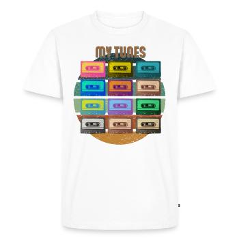 Ma cassette rétro Tune - T-shirt Premium bio Homme - blanc - Devant - Nico (187cm)