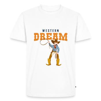 Western Dream / USA Rodeo Cowboy - Men's Premium Organic T-Shirt - white - Front - Nico (187cm)