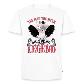 The Man The Myth The Legend Of Ping-Pong - Men's Premium Organic T-Shirt - white - Front - Nico (187cm)