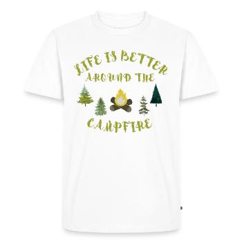 Campfire - Men's Premium Organic T-Shirt - white - Front - Nico (187cm)