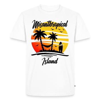 Misanthropical Island Funny Sarcasm Palms - Men's Premium Organic T-Shirt - white - Front - Nico (187cm)