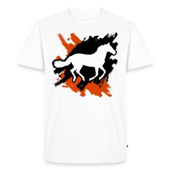 Cheval Équitation Équestre Chevalier - T-shirt Premium bio Homme - blanc - Devant - Nico (187cm)