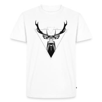 Deer geometric - Men's Premium Organic T-Shirt - white - Front - Nico (187cm)