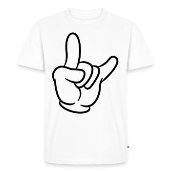 hand party symbol - Men's Premium Organic T-Shirt - white - Front - Nico (187cm)