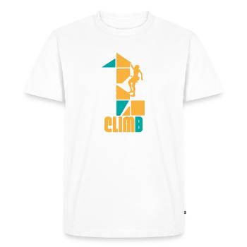 Climb logo - Men's Premium Organic T-Shirt - white - Front - Nico (187cm)