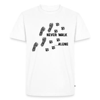 Never Walk Alone Cat Paw Imprint Meowmy - Men's Premium Organic T-Shirt - white - Front - Nico (187cm)