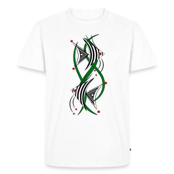 Fish angelfish aquatic plants abstract perch - Men's Premium Organic T-Shirt - white - Front - Nico (187cm)