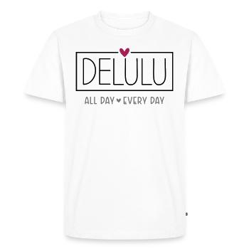 Delulu all day every day - Men's Premium Organic T-Shirt - white - Front - Nico (187cm)