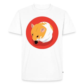Mignon, brun, hamster, manger - T-shirt Premium bio Homme - blanc - Devant - Nico (187cm)