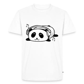 Panda Music Panda Headphone Cute Gift - T-shirt Premium bio Homme - blanc - Devant - Nico (187cm)