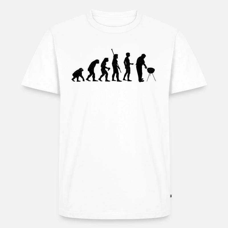 Evolution BBQ - Männer Premium Bio T-Shirt - Weiß