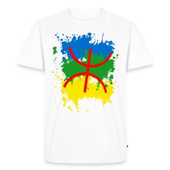 Drapeau Amazigh - T-shirt Premium bio Homme - blanc - Devant - Nico (187cm)
