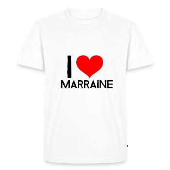 i love marraine - T-shirt Premium bio Homme - blanc - Devant - Nico (187cm)