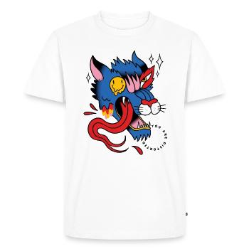 Trippy Wolf Tattoo - T-shirt Premium bio Homme - blanc - Devant - Nico (187cm)