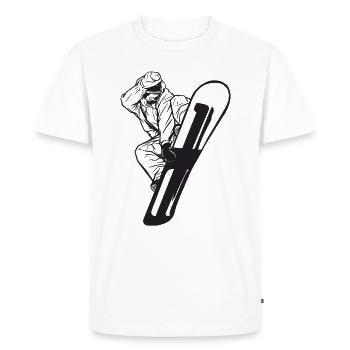 Snowboarder Snowboard Snowboarding Sport - T-shirt Premium bio Homme - blanc - Devant - Nico (187cm)