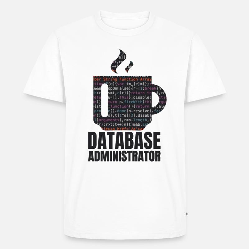 Datenbankdaten SQL Programmer Administration - Männer Premium Bio T-Shirt - Weiß