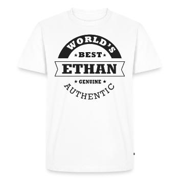 Ethan Tshirt personnalisé prénom cadeau ethan - T-shirt Premium bio Homme - blanc - Devant - Nico (187cm)