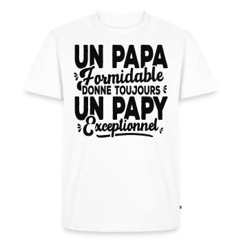 Un Papa Formidable Donne Un Papy Exceptionnel - T-shirt Premium bio Homme - blanc - Devant - Nico (187cm)