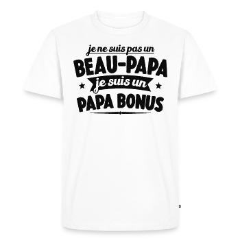 Je Ne Suis Pas Un Beau-papa Je Suis Un Papa Bonus - T-shirt Premium bio Homme - blanc - Devant - Nico (187cm)