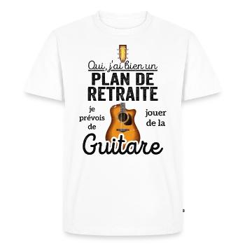 Cadeau Musique Plan De Retraite Guitariste Guitare - T-shirt Premium bio Homme - blanc - Devant - Nico (187cm)