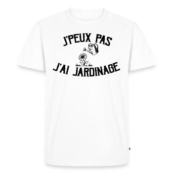 Je Peux Pas J'ai Jardinage - T-shirt Premium bio Homme - blanc - Devant - Nico (187cm)