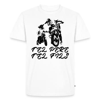 Motocross Tel Pere Tel Fils Moto - T-shirt Premium bio Homme - blanc - Devant - Nico (187cm)