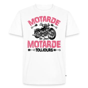 Motarde Un Jour Motarde Toujours - T-shirt Premium bio Homme - blanc - Devant - Nico (187cm)