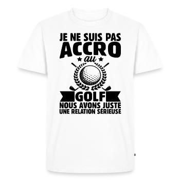 Je Ne Suis Pas Accro Au Golf - T-shirt Premium bio Homme - blanc - Devant - Nico (187cm)