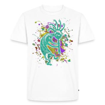 Native Americans Kokopelli - Colorfully Splashes 2 - Men's Premium Organic T-Shirt - white - Front - Nico (187cm)