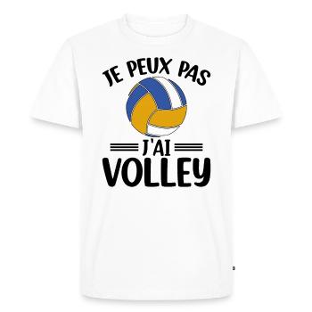 Je Peux Pas J'ai Volley - T-shirt Premium bio Homme - blanc - Devant - Nico (187cm)