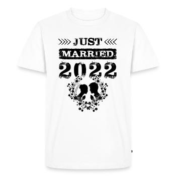 Juste marié 2022 - T-shirt Premium bio Homme - blanc - Devant - Nico (187cm)
