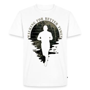 Running for better times - Men's Premium Organic T-Shirt - white - Front - Nico (187cm)