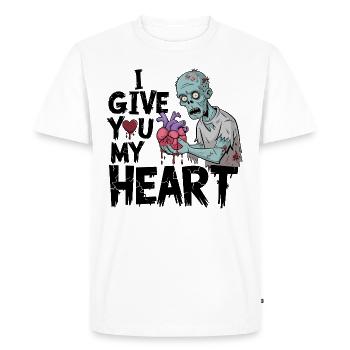 I give you my heart - Men's Premium Organic T-Shirt - white - Front - Nico (187cm)