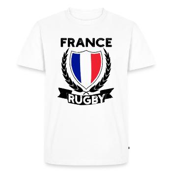 Rugby France Maillot De Rugby Pour les Français France - T-shirt Premium bio Homme - blanc - Devant - Nico (187cm)
