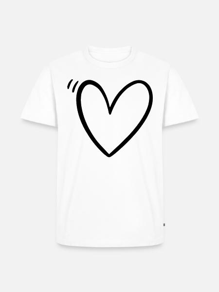 Herz Liebe Beziehung - Männer Premium Bio T-Shirt - Weiß