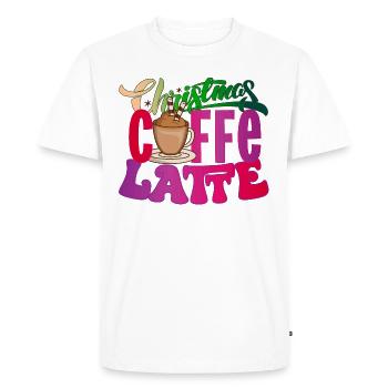 Christmas Caffe Latte Christmas xmas Coffee - Men's Premium Organic T-Shirt - white - Front - Nico (187cm)