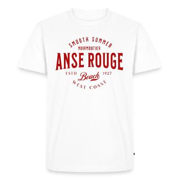 Noirmoutier Anse rouge beach - T-shirt Premium bio Homme - blanc - Devant - Nico (187cm)
