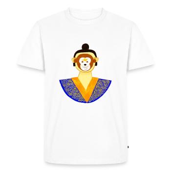 A man behind the monkey mask - Men's Premium Organic T-Shirt - white - Front - Nico (187cm)