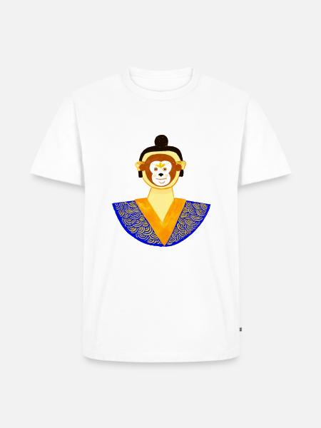 Ein Mann hinter der Affenmaske - Männer Premium Bio T-Shirt - Weiß