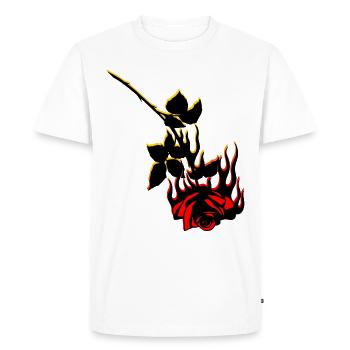 ROSE - Men's Premium Organic T-Shirt - white - Front - Nico (187cm)