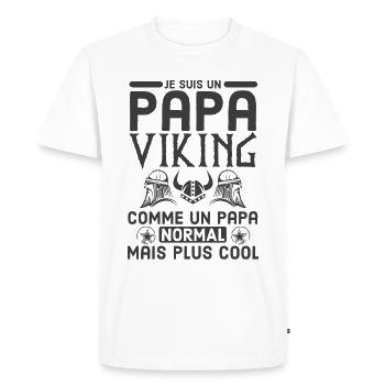 Papa viking 1 - T-shirt Premium bio Homme - blanc - Devant - Nico (187cm)