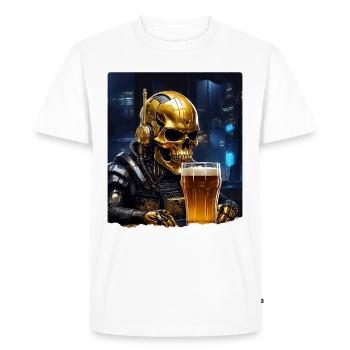 Crâne de bière 0.2 - T-shirt Premium bio Homme - blanc - Devant - Nico (187cm)