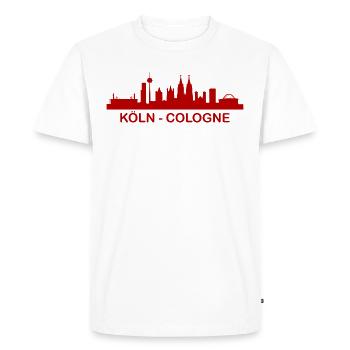 Köln Skyline, Cologne, Allemagne - T-shirt Premium bio Homme - blanc - Devant - Nico (187cm)