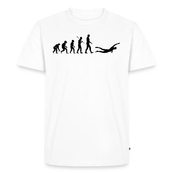 Nageur de l’évolution humaine - T-shirt Premium bio Homme - blanc - Devant - Nico (187cm)