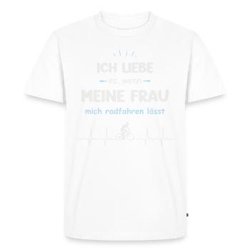 Lustiges Radfahren Geschenk Fahrrad Herzschlag - Männer Premium Bio T-Shirt - Weiß - Vorne - Nico (187cm)