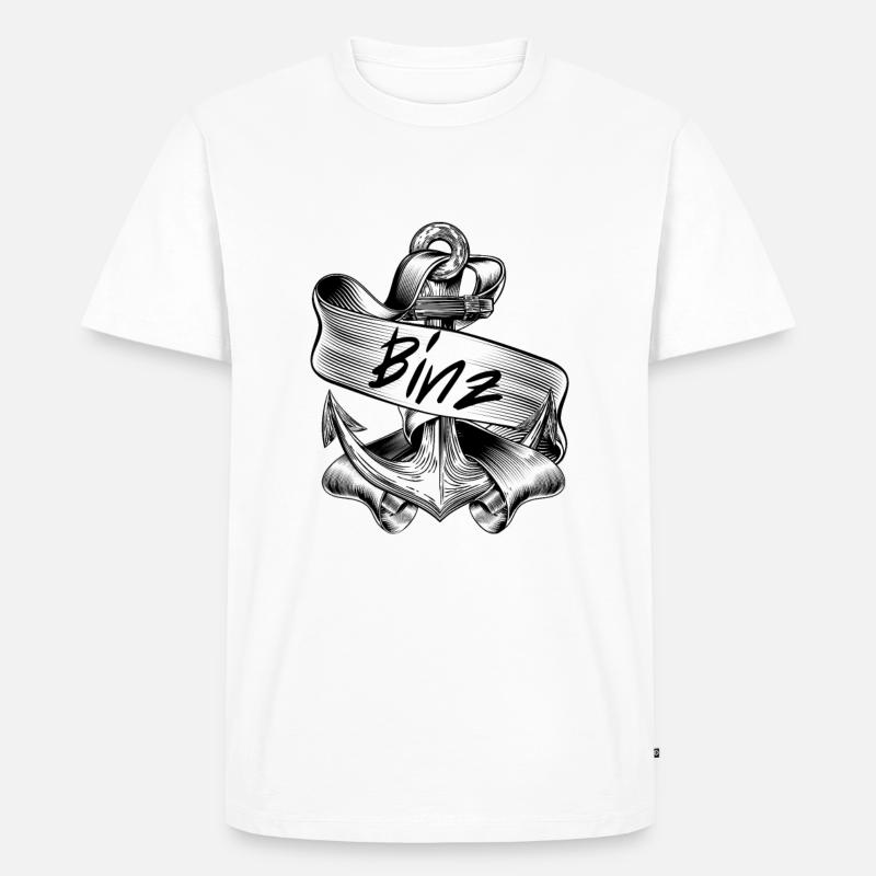 Binz Ostseebad Anker-Ostsee - Männer Premium Bio T-Shirt - Weiß