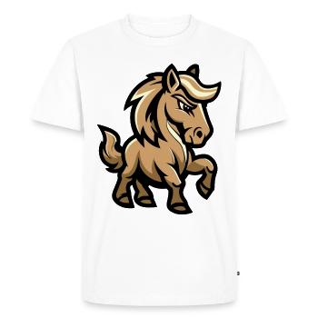 Horse Comic - Men's Premium Organic T-Shirt - white - Front - Nico (187cm)
