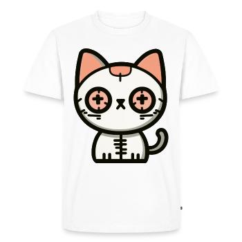Chat Halloween Drôle Drôle - T-shirt Premium bio Homme - blanc - Devant - Nico (187cm)