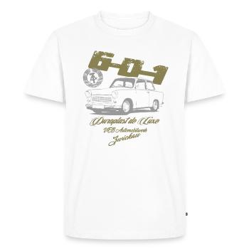 Duroplast de Luxe " 601" - Men's Premium Organic T-Shirt - white - Front - Nico (187cm)